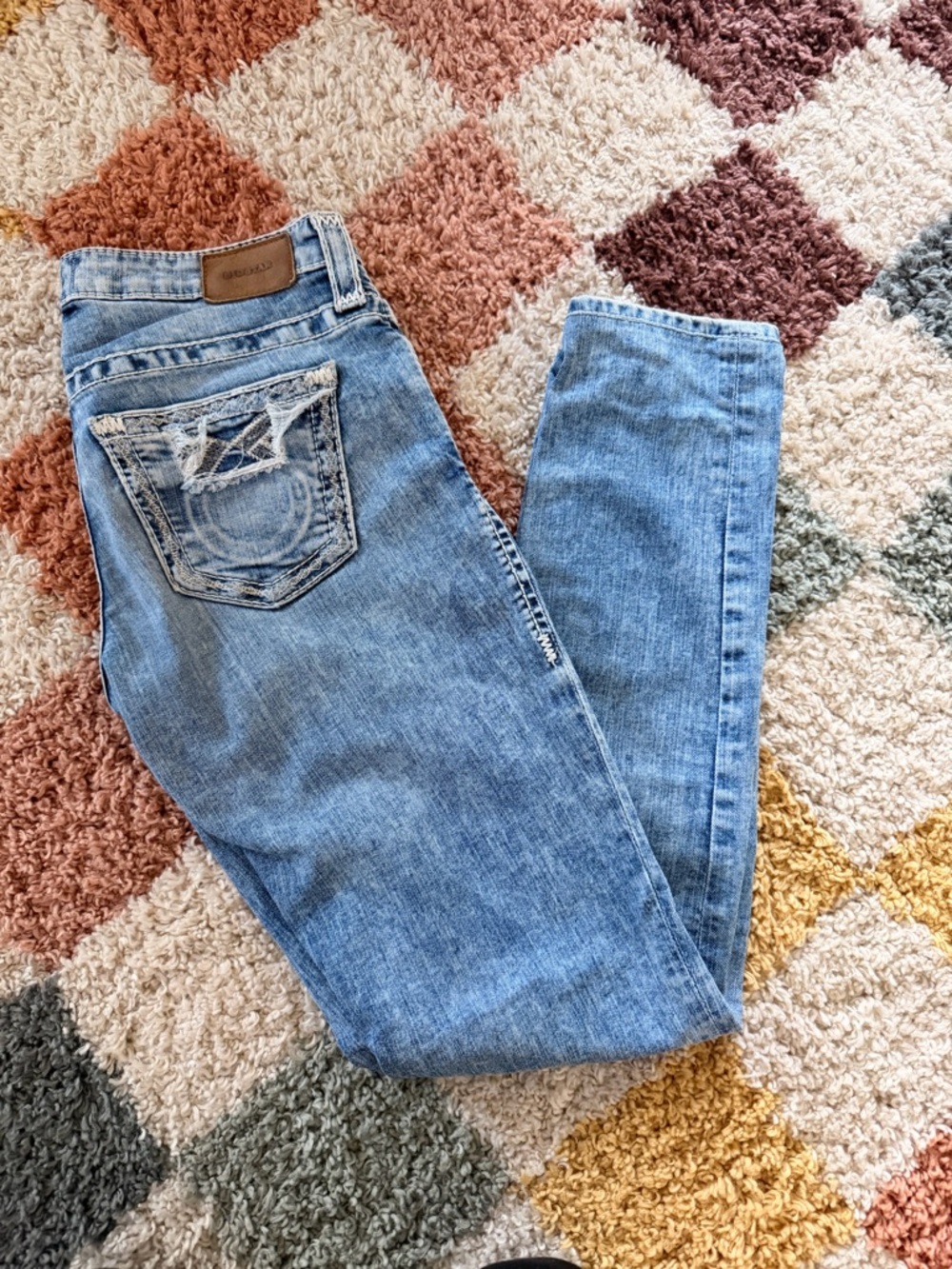 Big Star Light Blue Women's Skinny Jeans with Distressed Back Pocket